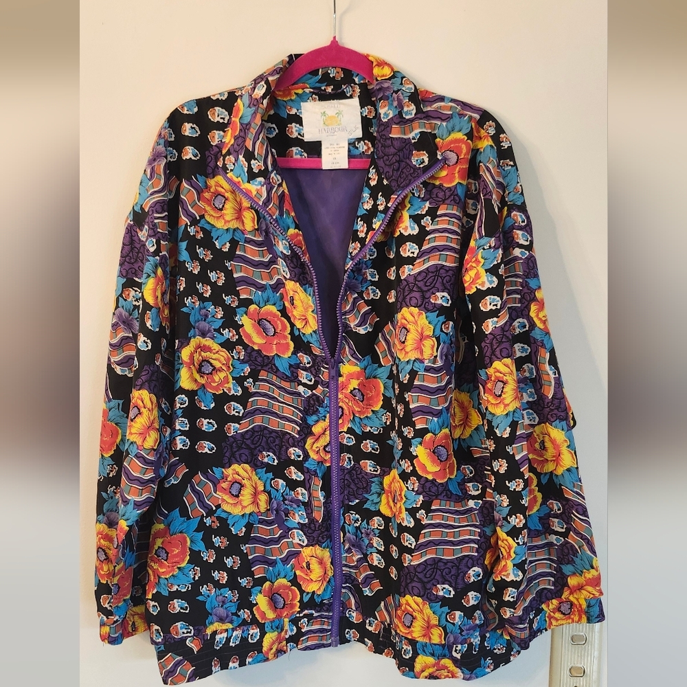 Vintage South Harbour Activewear Silk Windbreaker Size 1X XL. 100%Silk